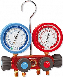 Четырехпозиционный аналоговый манометрический коллектор для хладогентов R410A, R32 Rothenberger 5/16 SAE